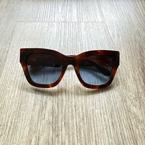 quay australia by the way brown tortoise oversized square sunglasses eyewear NEW